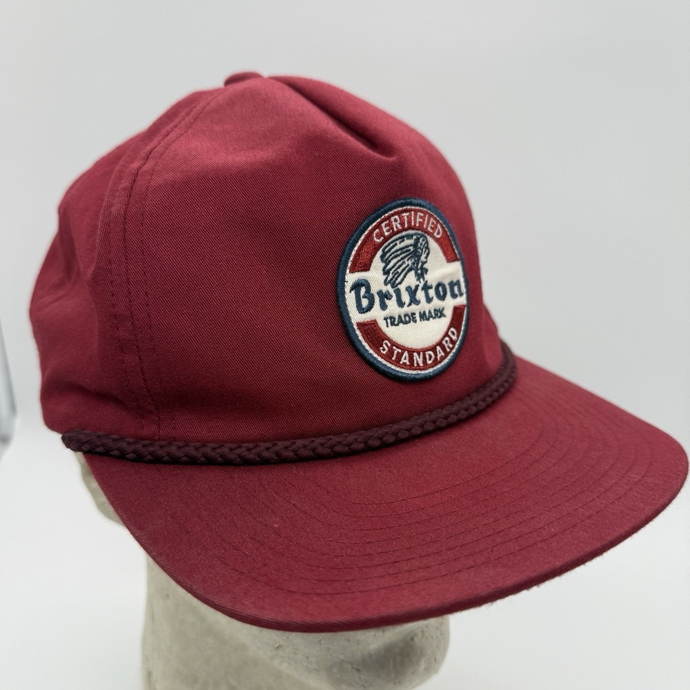Brixton Mfg. Co Supply Maroon Red Snapback Hat Adjustable Indian Logo